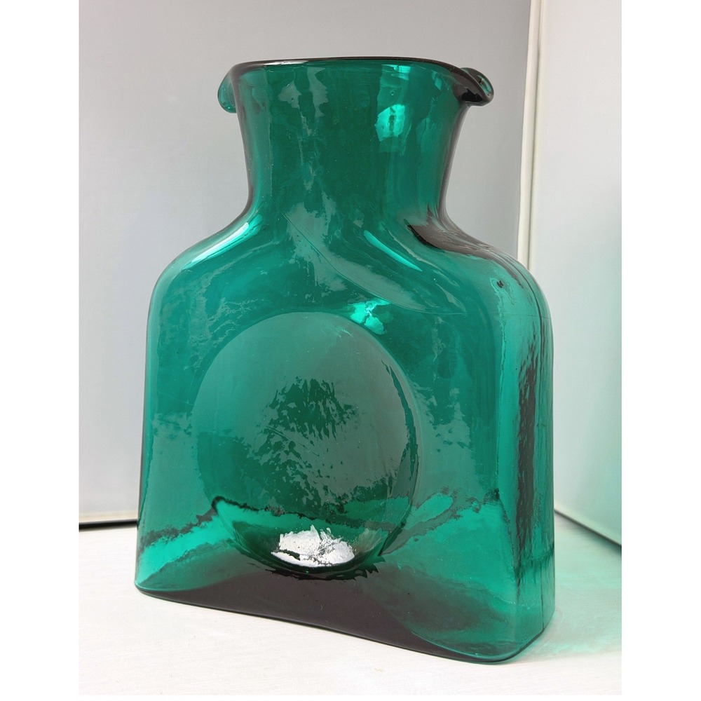 Blenko Water Bottle 384M Mini Hand Blown Glass Double Spout 2021